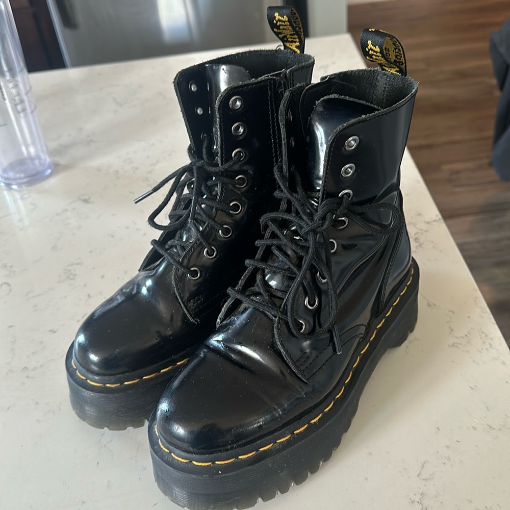 Jadon Patent Lamper Leather Unisex Platform Boots